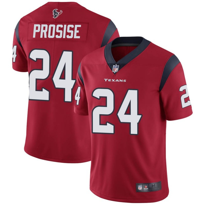 Men's Houston Texans #24 C.J. Prosise New Red Vapor Untouchable Limited Stitched NFL Jersey - Click Image to Close